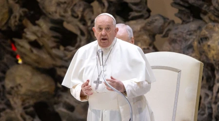 El Papa Francisco en el Aula Pablo VI este miércoles