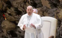 El Papa Francisco en el Aula Pablo VI este miércoles