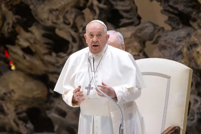 El Papa Francisco en el Aula Pablo VI este miércoles