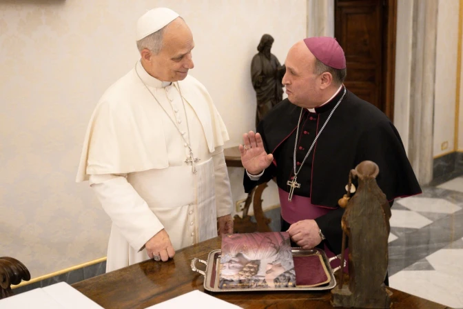 Mons. Francisco José Prieto junto al Papa León XIV.