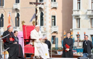 El Papa Francisco durante su discurso a los jóvenes este 18 de abril Crédito: Daniel Ibáñez/ ACI Prensa