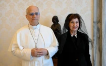 Papa León XIV con Gordana Siljanovska Davkova este 26 de mayo