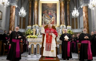 El Papa León XIV en la Catedral de Estambul este viernes 28 de noviembre. Crédito: Vatican Media.