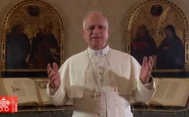 El Papa León XIV en el video mensaje enviado hoy a España.