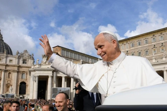 El Papa León XIV este sábado 25 de octubre en la Plaza de San Pedro en el Vaticano.