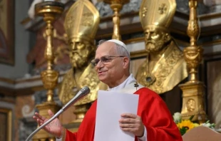 El Papa León XIV en la Misa con los Agustinos en Roma este lunes 1 de septiembre. Crédito: Vatican Media.