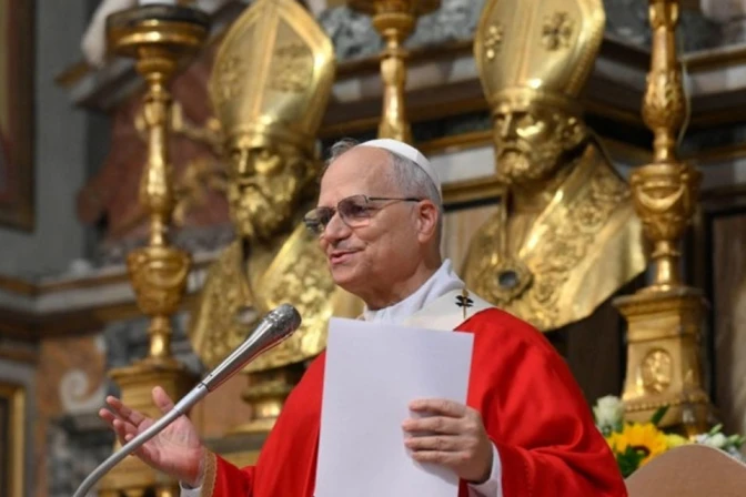 El Papa León XIV en la Misa con los Agustinos en Roma este lunes 1 de septiembre. 01092025