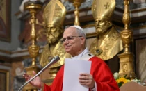 El Papa León XIV en la Misa con los Agustinos en Roma este lunes 1 de septiembre.