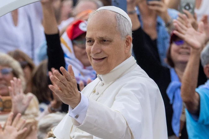 El Papa León XIV en la Plaza de San Pedro el 24 de septiembre.