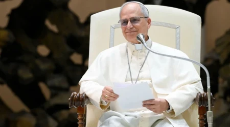 El Papa León XIV en el Aula Pablo VI. 11082025