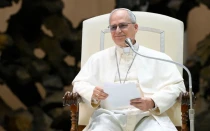 El Papa León XIV en el Aula Pablo VI.