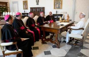 El Papa León XIV recibió en audiencia este 18 de septiembre al Consejo de la Presidencia de la Conferencia del Episcopado Mexicano. Crédito: Vatican Media.