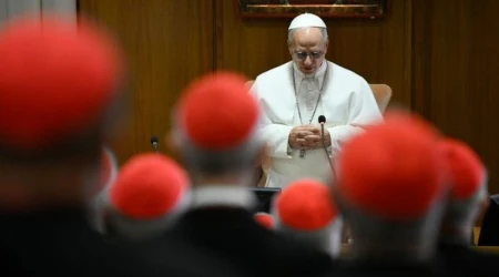 El Papa León XIV con los cardenales en el Vaticano.