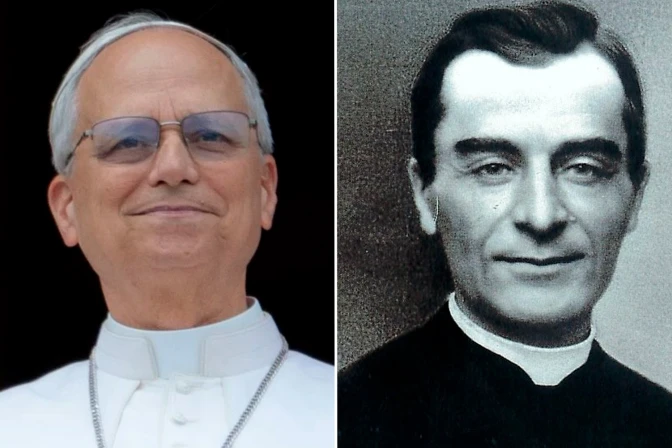 El Papa León XIV y el Beato Camille Costa de Beauregard.