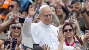 El Papa León XIV en el Vaticano.