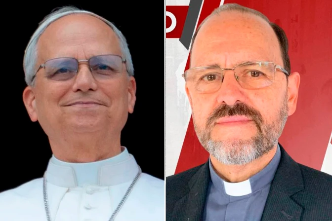 El Papa León XIV y el obispo electo de Vélez (Colombia), P. José Camilo Arbeláez.