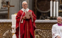 El Papa León XIV en la Misa que presidió hoy en la Basílica de San Pedro en el Vaticano con los universitarios