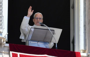 Por primera vez, el Papa León XIV rezó el Regina Coeli desde la ventana del Palacio Apostólico Crédito: Vatican Media.