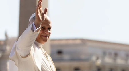 El Papa León XIV en la Plaza de San Pedro en el Vaticano. 15082025