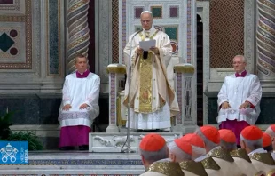 El Papa León XIV pronuncia la homilía en la Misa con la que tomó posesión de la Basílica de San Juan de Letrán. Crédito: Vatican Media (captura de video).