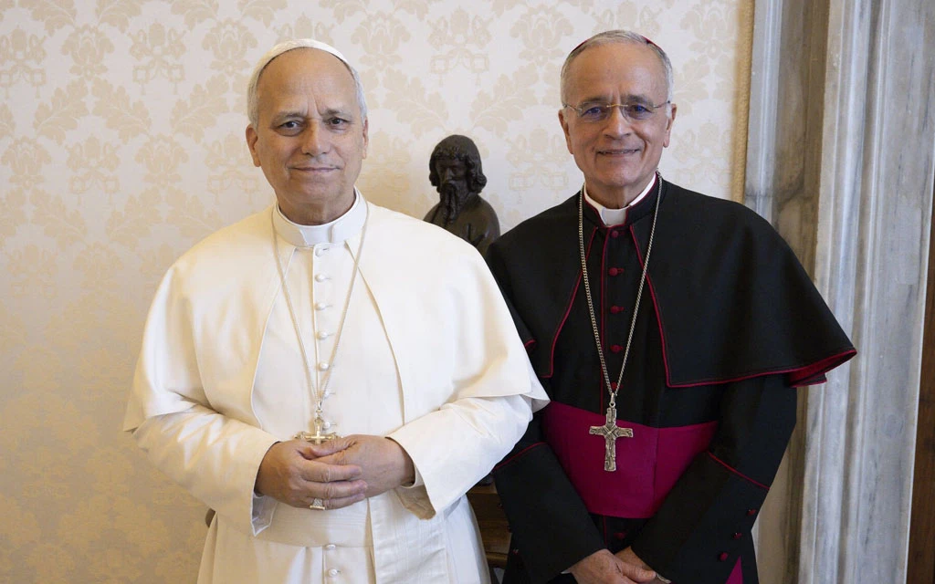 El Papa León XIV y el obispo Silvio Báez en el Vaticano.?w=200&h=150