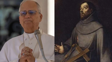 El Papa León XIV y San Francisco de Asís.