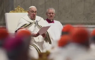 El Papa Francisco en la Misa de este Jueves Santo Crédito: Daniel Ibáñez/ ACI Prensa
