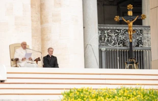 El Papa Francisco en la Audiencia General de este 3 de abril Crédito: Daniel Ibáñez/ ACI Prensa