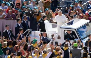 El Papa saluda a los peregrinos de las distintas diócesis italianas. Crédito: Vatican Media.