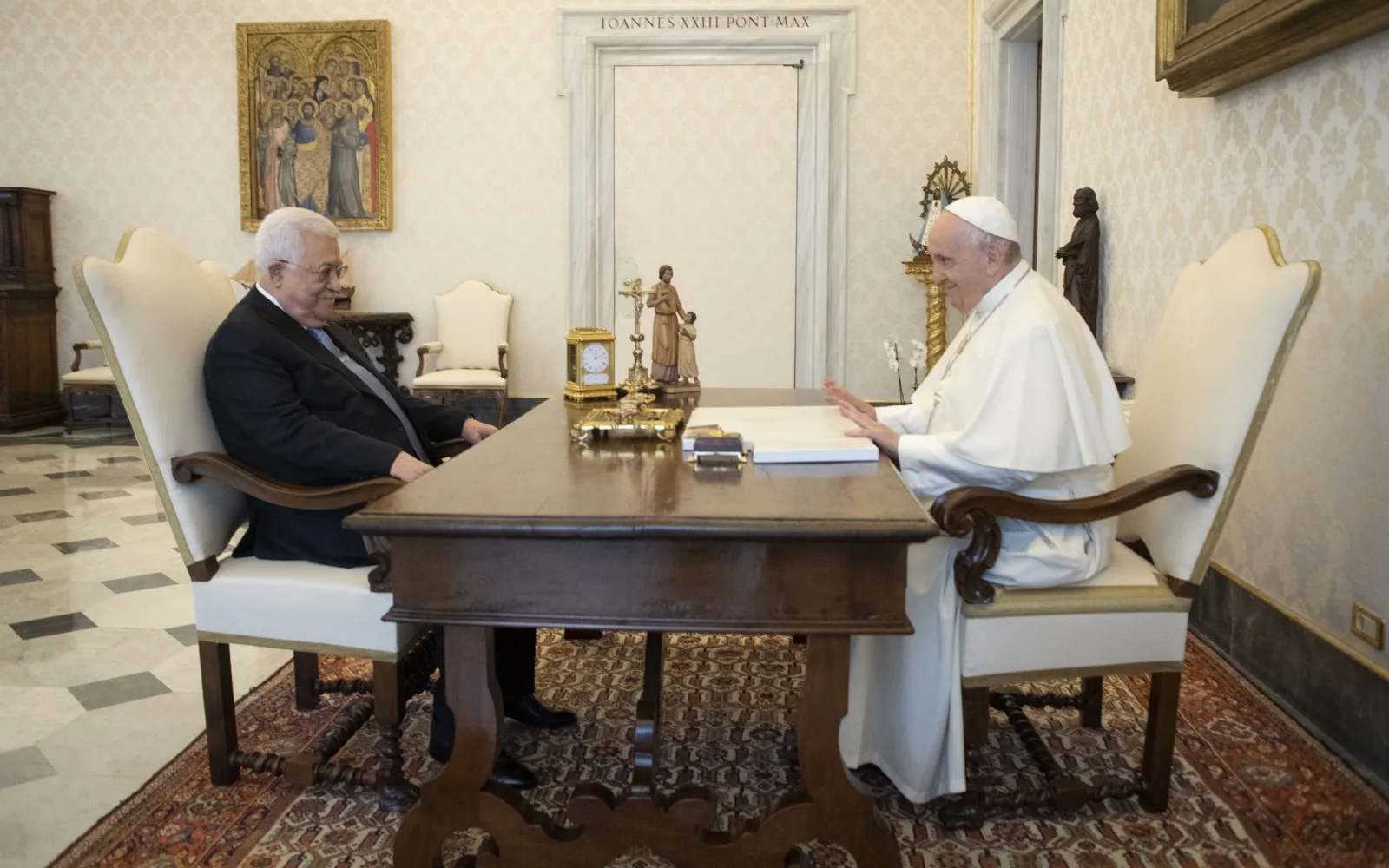 Imagen referencial del encuentro entre el Papa Francisco y Mahmud Abbas en 2021?w=200&h=150
