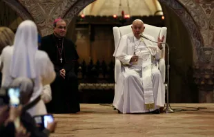 El Papa Francisco durante el encuentro con sacerdotes y religiosos en Verona Crédito: Daniel Ibáñez/ACI Prensa