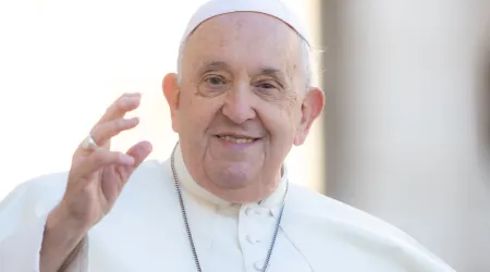 El Papa Francisco saluda en la Audiencia General de este 8 de noviembre