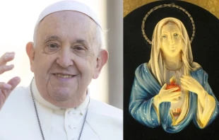 El Papa Francisco y la Virgen de las Lágrimas de Siracusa Crédito: Daniel Ibáñez - ACI Prensa / Hein56didden CC BY-SA 3.0