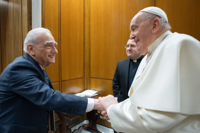 El Papa Francisco y Martin Scorsese este miércoles 31 de enero en el Vaticano