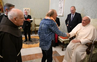 Imagen de la audiencia con voluntarios y sin techo de Viena Crédito: Vatican Media