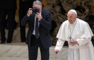 El Papa Francisco en la Audiencia General de este 6 de diciembre Crédito: Daniel Ibáñez/ACI Prensa