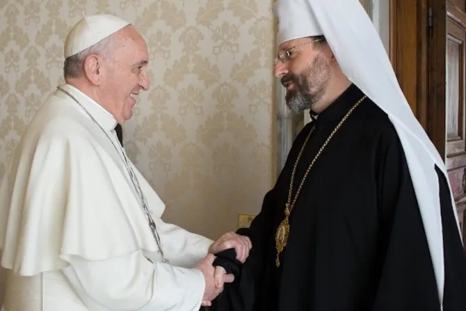 Imagen referencial del encuentro entre el Papa Francisco y Sviatoslav Shevchuk en 2018