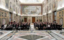 El Papa Francisco en la audiencia con los periodistas del Vaticano este 22 de enero
