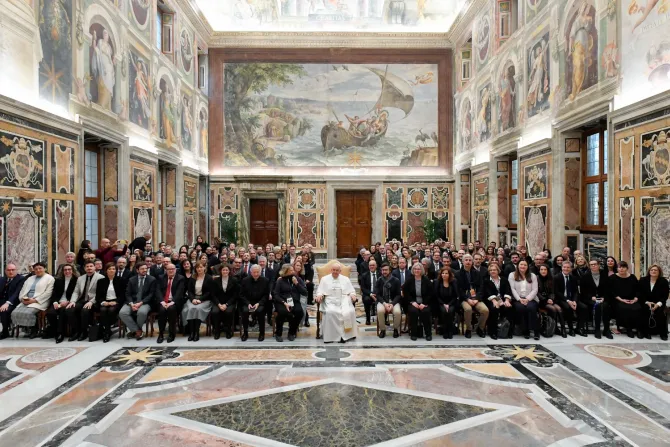 El Papa Francisco en la audiencia con los periodistas del Vaticano este 22 de enero