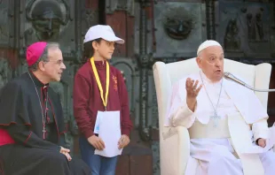 Encuentro del Papa Francisco con los niños y jóvenes en Verona. Crédito: Daniel Ibáñez / ACI Prensa