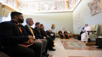 El Papa durante la audiencia