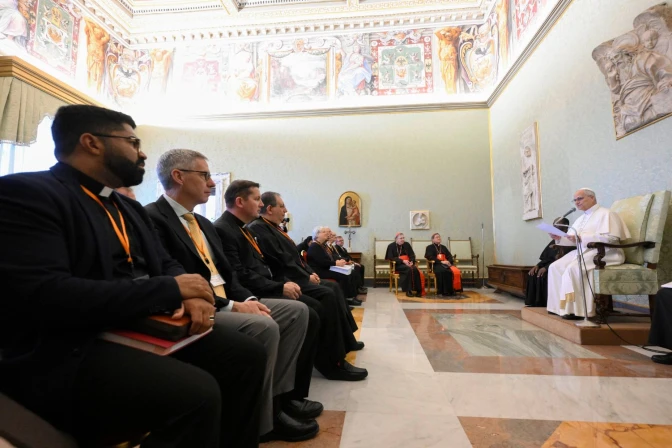 El Papa durante la audiencia