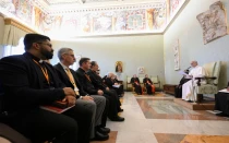 El Papa durante la audiencia