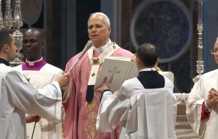 El Papa durante la Misa en la basílica de San Pedro Crédito: captura de pantalla Vatican Media