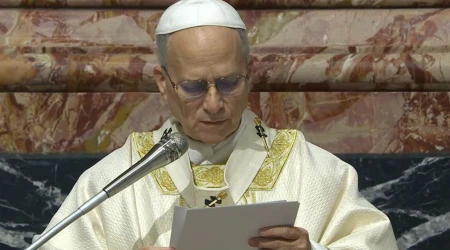 El Papa lee la homilía