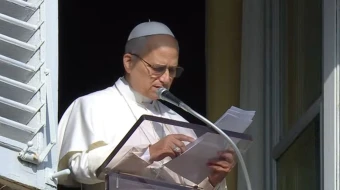 El Papa durante el Ángelus de este domingo