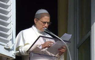 El Papa durante el Ángelus de este domingo Crédito: captura de pantalla Vatican Media