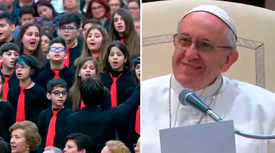 VIDEO: Niños sorprenden al Papa Francisco con un canto y él responde con bella reflexión