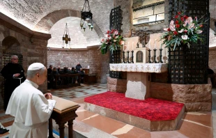 El Papa viajó este jueves a Asís Crédito: Vatican Media