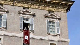 El Papa durante el Ángelus de este domingo